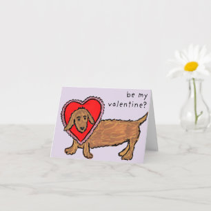 Valentinstag-Karte mit gefaltetem Welpen-Motiv Karte