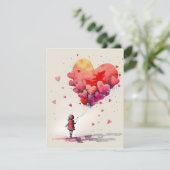 Valentinstag-Karte mit Herzblasen Feiertagskarte (Stehend Vorderseite)