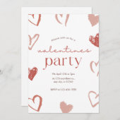 Valentinstag-Karte mit rosa Herzen Feiertagskarte (Vorne/Hinten)