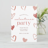 Valentinstag-Karte mit rosa Herzen Feiertagskarte (Stehend Vorderseite)