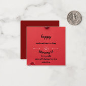 Valentinstag-Karte Mitteilungskarte (Vorderseite/Rückseite Beispiel)