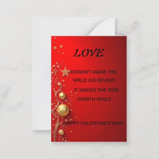 Valentinstag-Karte Mitteilungskarte (Vorderseite)