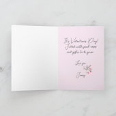 Valentinstag-Karte niedlich Pink Feiertagskarte (Innenseite)