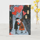 Valentinstag-Karte - Paar in Liebe Karte (Gelbe Blume)