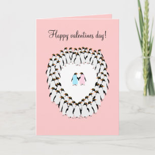 Valentinstag-Karte, Pinguine in Liebe. Feiertagskarte