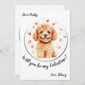 Valentinstag-Karte Poodle Feiertagskarte (Vorne/Hinten)