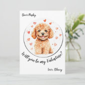 Valentinstag-Karte Poodle Feiertagskarte (Stehend Vorderseite)