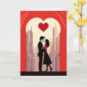 Valentinstag-Karte - Stadtpaar Karte (Gelbe Blume)