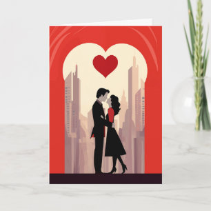Valentinstag-Karte - Stadtpaar Karte