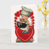 Valentinstag-Karte Vintager kleiner Koch Karte (Gelbe Blume)