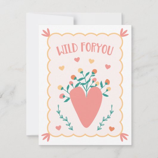Valentinstag-Karte "Wild für dich" Karte (Vorderseite)