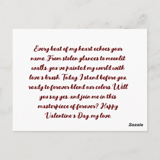 Valentinstag Karten (Rückseite)