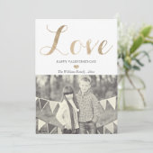 Valentinstag-Karten der Gold Liebe Feiertagskarte (Stehend Vorderseite)