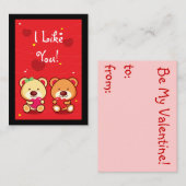 Valentinstag Karten für Kinder (Vorne/Hinten)