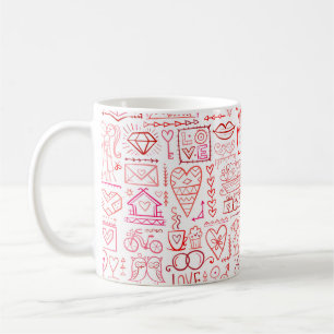 Valentinstag-Kartendesign. Liebe und Hochzeitsnaht Kaffeetasse