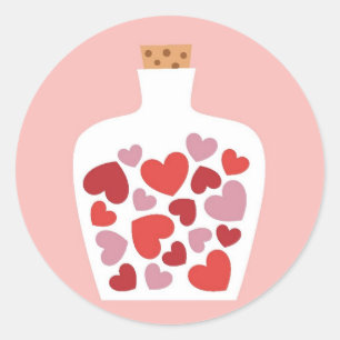 Valentinstag-Kartendesign Runder Aufkleber
