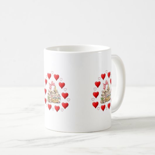 Valentinstag Kätzchen Tasse (VorderseiteRechts)