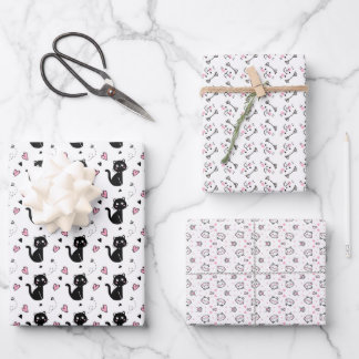 Valentinstag Katze Liebe Wrapping Paper Set Geschenkpapier Set