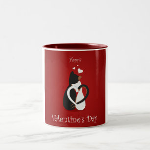 Valentinstag Katze Liebt Romantik Zweifarbige Tasse
