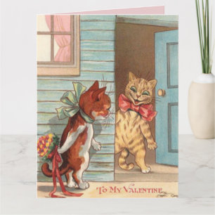 VALENTINSTAG-KATZE LOUIS WAIN GRUßKARTE KARTE
