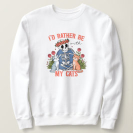 Valentinstag Katze Lover Skelett Sweatshirt