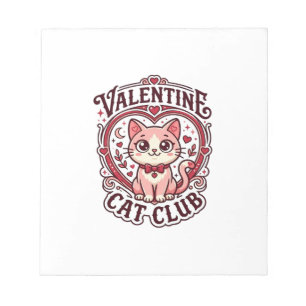 Valentinstag-Katze Lustiges Katzenliebhaber-Design Notizblock