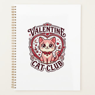 Valentinstag-Katze Lustiges Katzenliebhaber-Design Planer