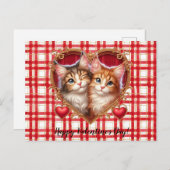 Valentinstag Katze Postkarte (Vorne/Hinten)