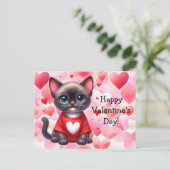 Valentinstag Katze Postkarte (Stehend Vorderseite)