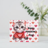 Valentinstag Katze Postkarte (Stehend Vorderseite)