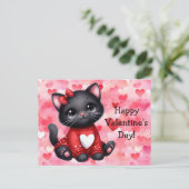 Valentinstag Katze Postkarte (Stehend Vorderseite)