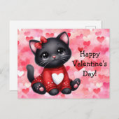 Valentinstag Katze Postkarte (Vorne/Hinten)