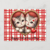 Valentinstag Katze Postkarte (Vorderseite)