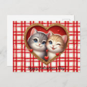 Valentinstag Katze Postkarte (Vorne/Hinten)