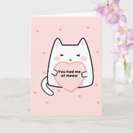Valentinstag Katze rosa Herzen, die du mir in der Karte