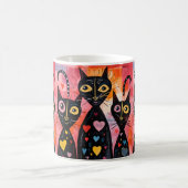 Valentinstag-Katze Rote Herzen Tassen (Mittel)