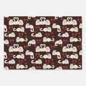 Valentinstag Katze Schwänze der Liebe Geschenkpapier Set (Vorderseite)