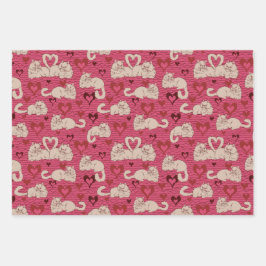 Valentinstag Katze Schwänze der Liebe Geschenkpapier Set