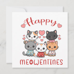 Valentinstag Katze Süß Liebes-Themen Katzen-Design Karte
