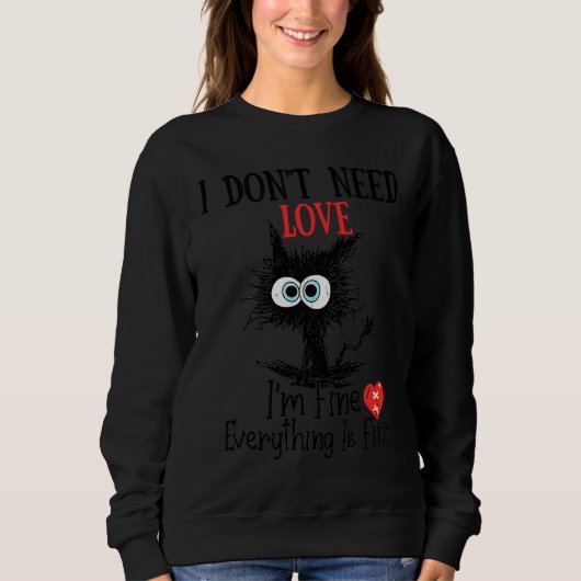 Valentinstag Katze Sweatshirt (Vorderseite)