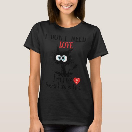 Valentinstag Katze T-Shirt (Vorderseite)