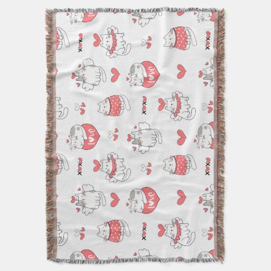 Valentinstag Katzen Decke (Vorderseite Vertikal)