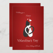 Valentinstag Katzen Grußkarte Feiertagskarte (Vorne/Hinten)