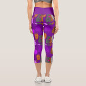 Valentinstag Katzen Herz lila Capri Leggings (Rückseite)