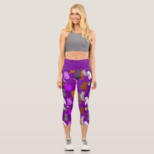 Valentinstag Katzen Herz lila  Capri Leggings