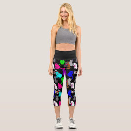 Valentinstag Katzen Herzblut Capri Leggings