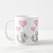 Valentinstag Katzen Rosa Herzen Tassen (Links)