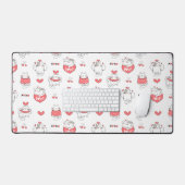 Valentinstag Katzen Schreibtischunterlage (Tastatur & Maus)
