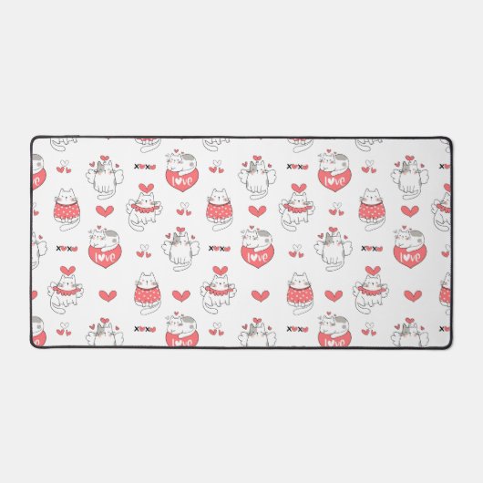 Valentinstag Katzen Schreibtischunterlage (Vorderseite)