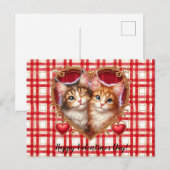 Valentinstag-Katzengrußkarte Postkarte (Vorne/Hinten)